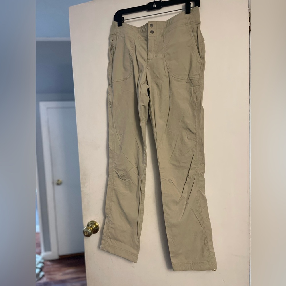 Athleta Khaki Beige Zip Button PullOn Trekkie Hiking Walking Pocket Nylon Pant 6 - Picture 8 of 13